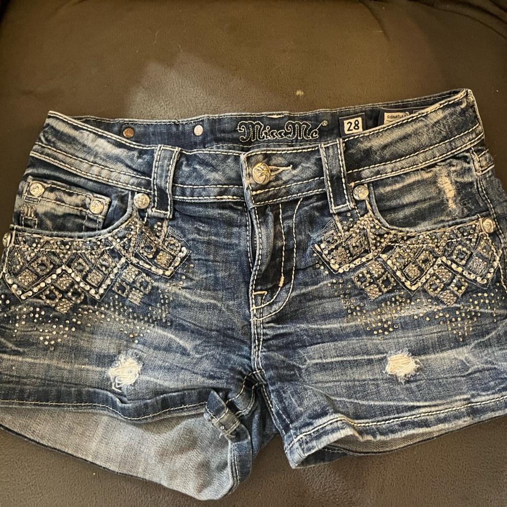 Miss me bling denim shorts